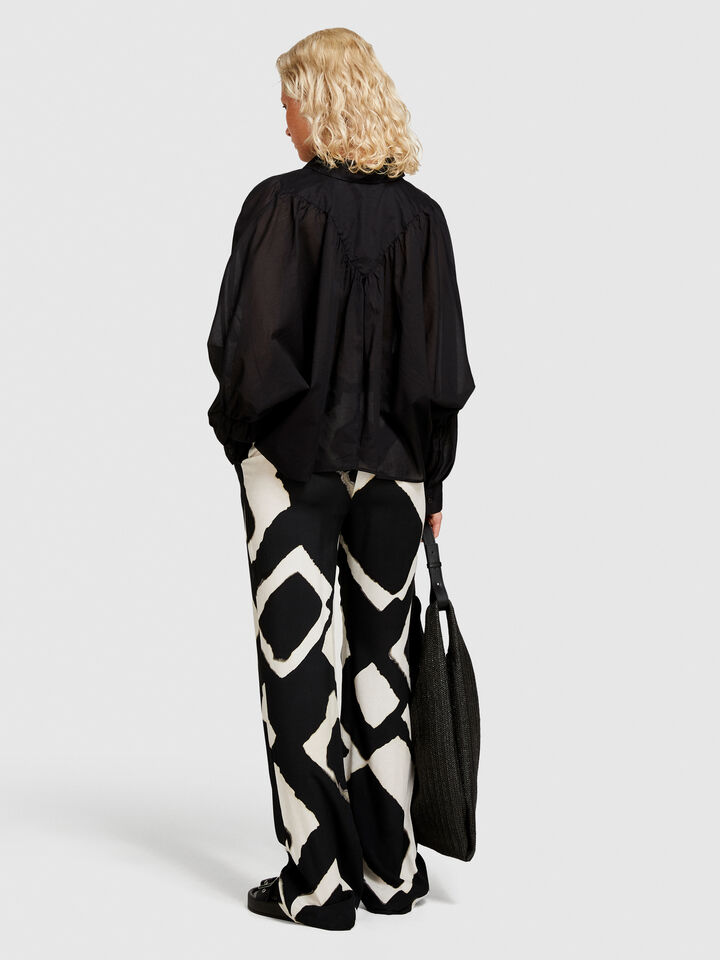 Oversized blouse - women's blouses - Black | Sisley image number 3